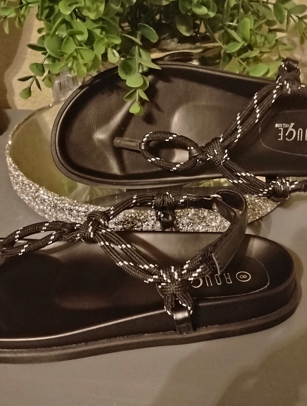 Rogue Black Knot Rope Sandals - Women's Strappy Flat Sandal
